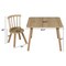 Wooden Kids Table and Chairs Set 3-Piece with Pine Wood Construction
